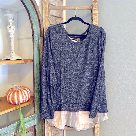 Maurices Plaid Lace Up Blouse - Picture 2 of 7